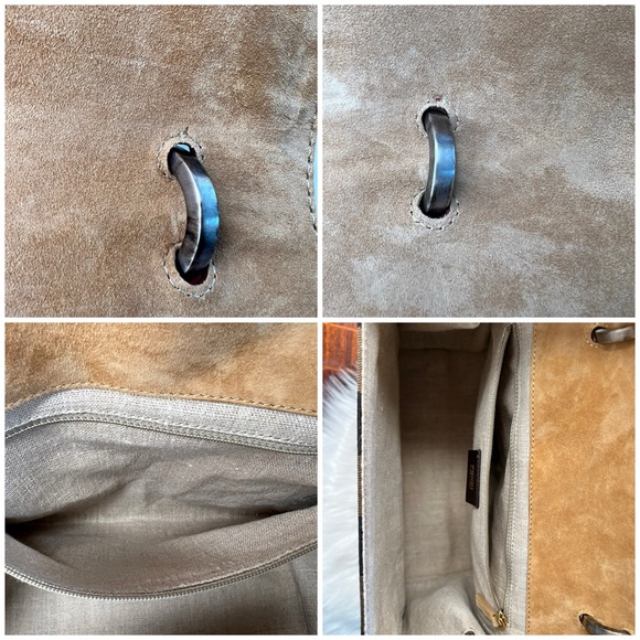 Fendi Silvana Leather Red Flap Turn-Lock Penguin Striped Canvas w/ Strap EUC - Picture 11 of 17